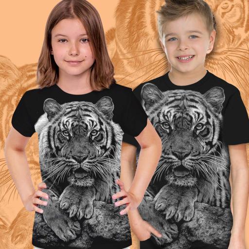 Тениска с тигър в черно