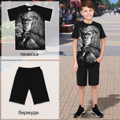 Комбинация 2 части (т/б) маймуна в черно