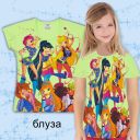 Блуза с къс ръкав Уинкс в резеда