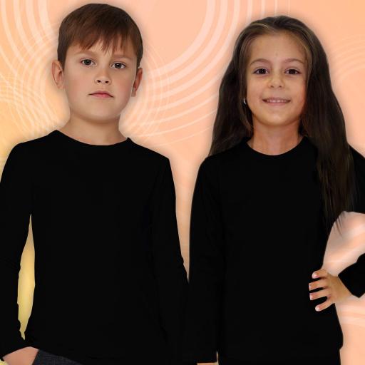 Блуза тънка едноцветна в черно