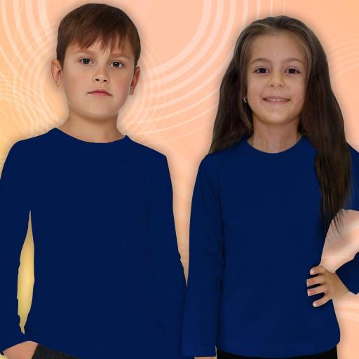 Блуза тънка едноцветна в тъмносиньо