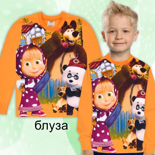 Блуза плътна Маша и Мечока в оранжево