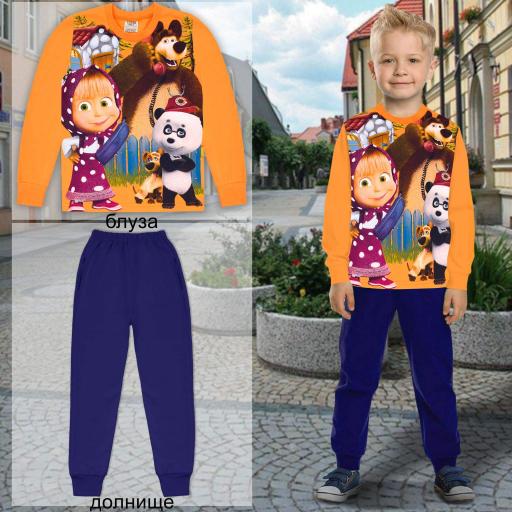 Комплект 2 части (б/д) Маша и Мечока в оранжево