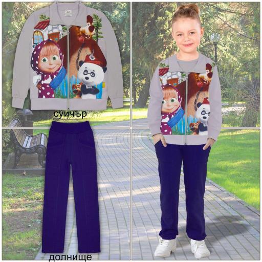 Комплект 2 части (с/д) Маша и Мечока в сиво