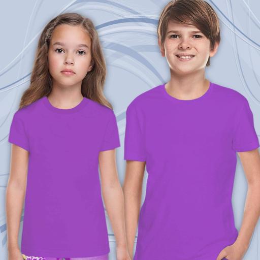 Тениска едноцветна в тъмно виолетово