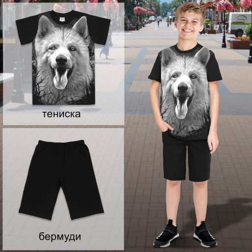 Комбинация 2 части (т/б) Хъски в черно