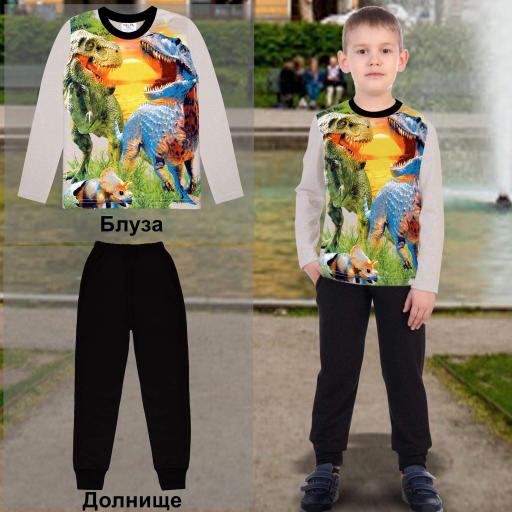 Комплект 2 части (б/д) Динозаври в сиво