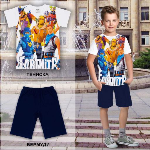 Комбинация 2 части (т/б) Фортнайт в бяло