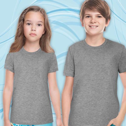 Тениска едноцветна в меланжирано сиво