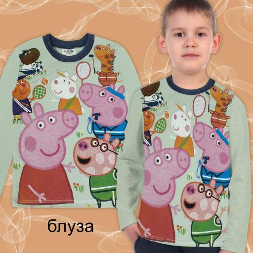 Блуза тънка Пепа прасето в сиво