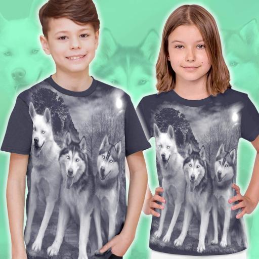 Тениска с хъски в тъмносиво