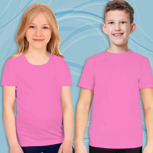 Тениска едноцветна в тъмнорозово