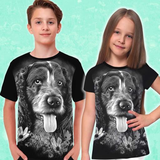 Тениска Кокер шпаньол в черно