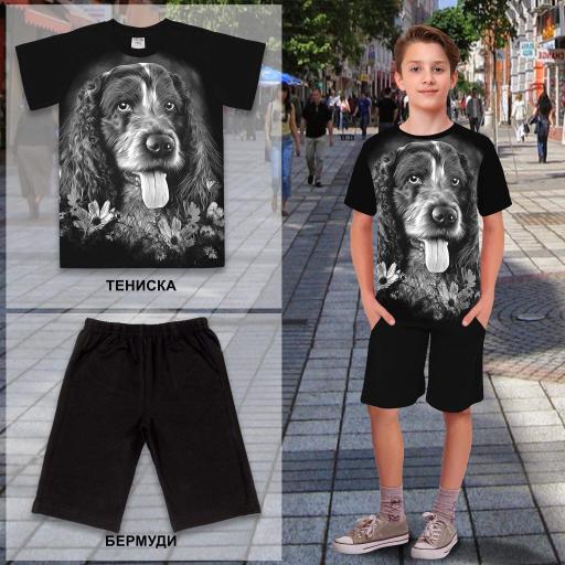 Комбинация 2 части (т/б) Кокер шпаньол в черно