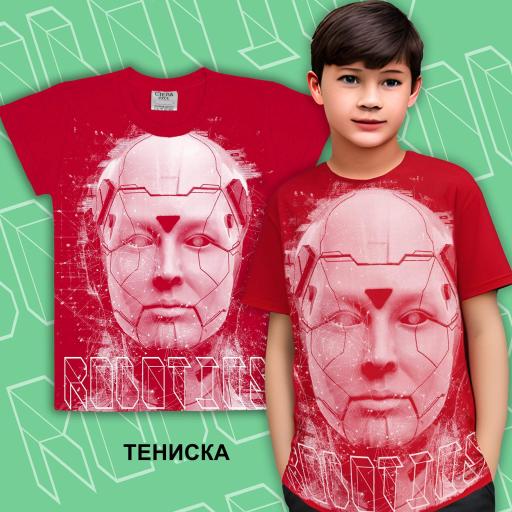Тениска Роботика в червено 2