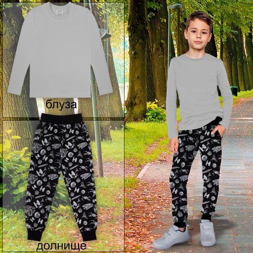 Комплект 2части (б/д) с долнище StarWars в сиво