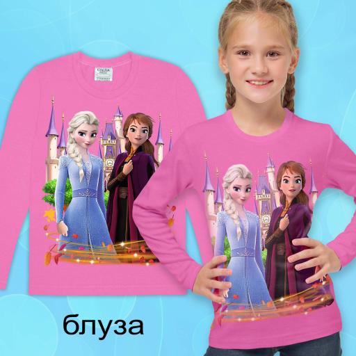 Блуза тънка Замръзнало кралство в розово