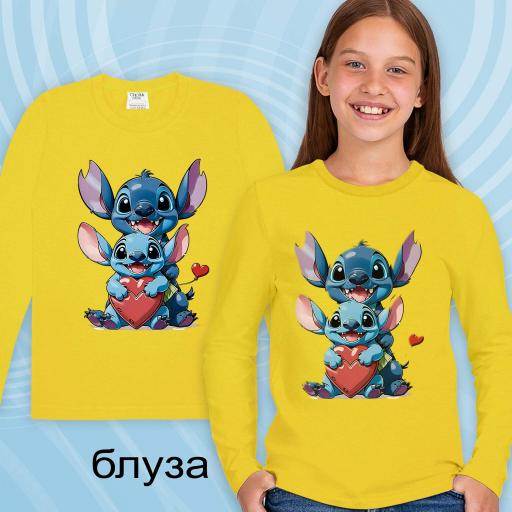 Блуза тънка Стич в жълто