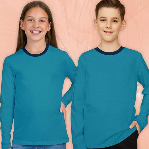 Блуза тънка едноцветна в наситеносиньо 1