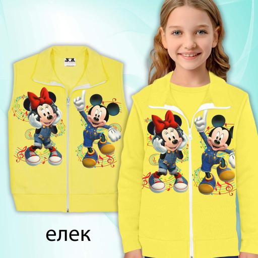 Елек с Мини и Мики в жълто