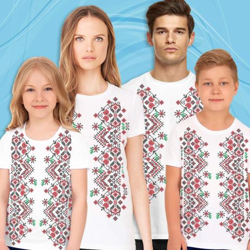 Тениска с фолклорни български мотиви в бяло 2