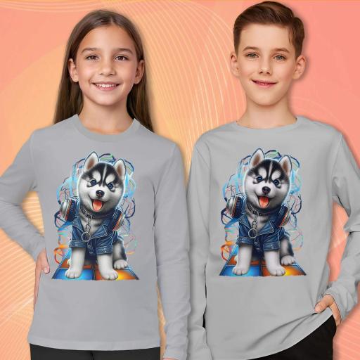 Блуза тънка Хъски със слушалки светлосиво