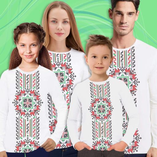 Блуза тънка с фолклорни български мотиви в бяло 1