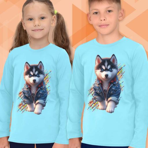 Блуза тънка Хъски в синьо