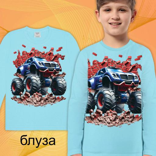 Блуза тънка джип офроуд в синьо