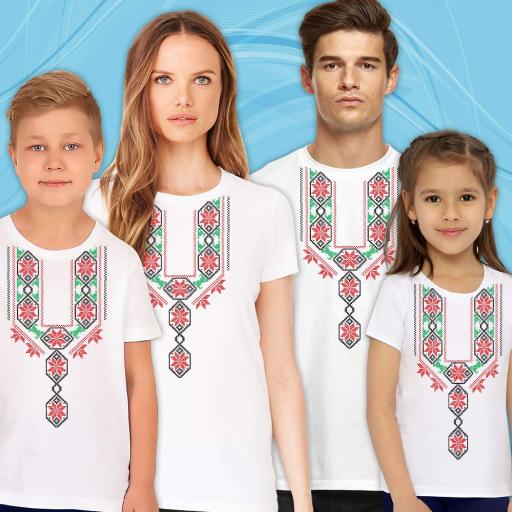 Тениска с фолклорни български мотиви в бяло 3