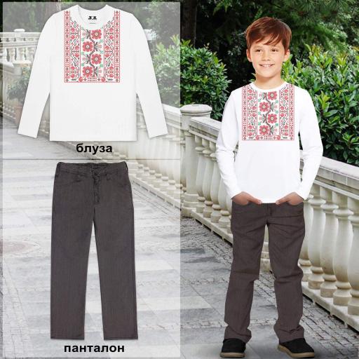 Комплект 2 части (п.б.) фолклорни мотиви в бяло 8