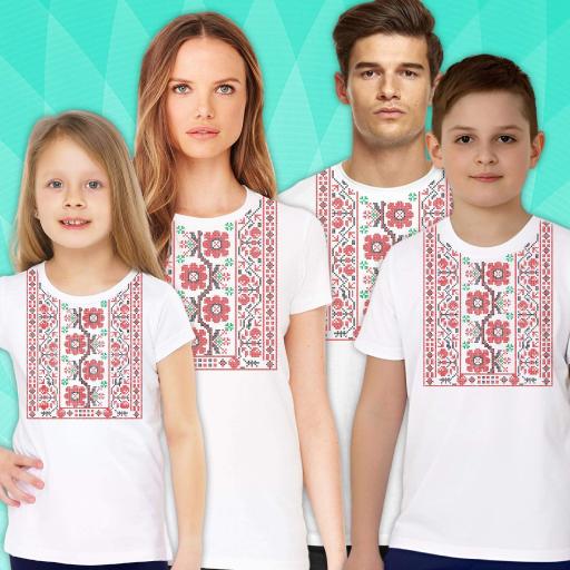 Тениска с фолклорни български мотиви в бяло 8