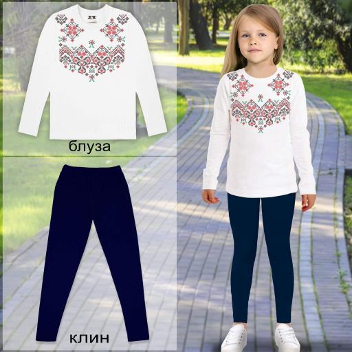 Комплект 2 части (б/к) с фолклорни мотиви в бяло 11