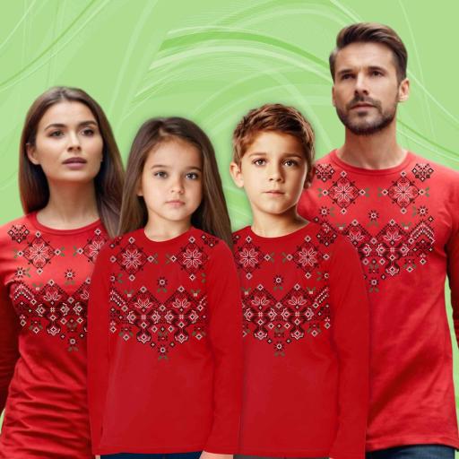 Блуза тънка с фолклорни български мотиви в червено 13