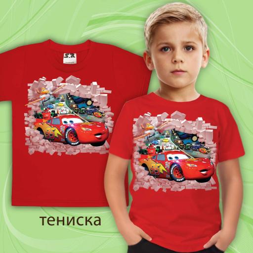 Тениска с Маккуин в червено