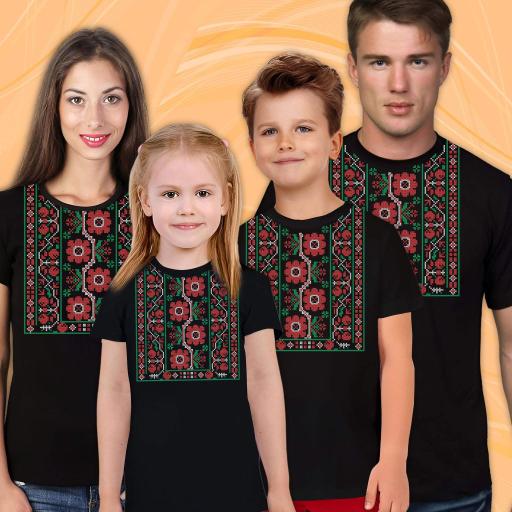 Тениска с фолклорни български мотиви в черно 14