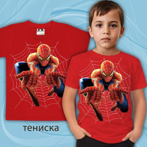 Тениска с Спайдърмен в червено 1