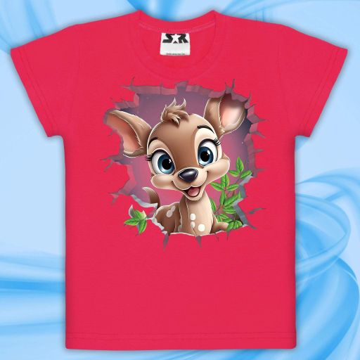 Тениска с Бамби в корал