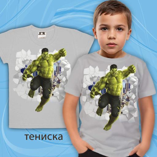 Тениска с Хълк в сиво