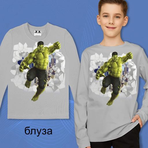 Блуза тънка Хълк в сиво