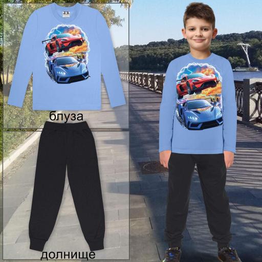 Комплект 2 части (б/д) Хот Уилс в синьо