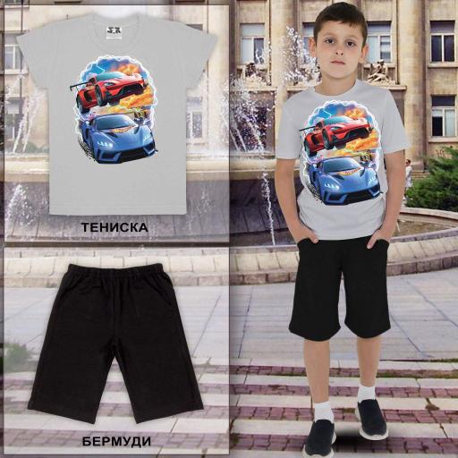 Комбинация 2 части (т/б) Хот Уилс в сиво