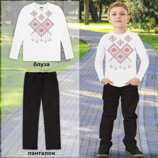 Комплект 2 части (п.б.) фолклорни мотиви в бяло 6