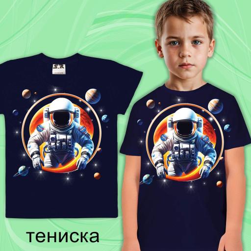 Тениска с космонавт в тъмносиньо 1