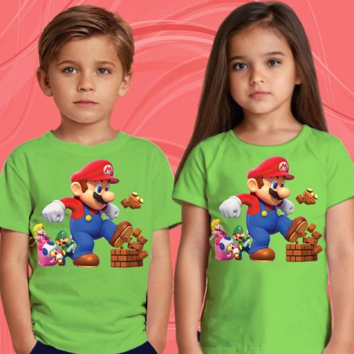 Тениска с Супер Марио в зелено