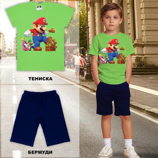 Комбинация 2 части (т/б) Супер Марио в зелено