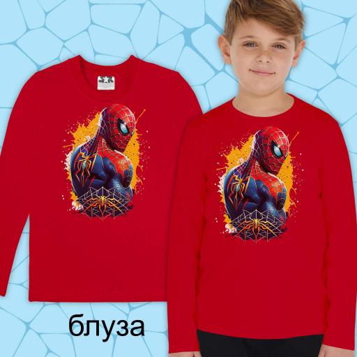 Блуза тънка Спайдърмен в червено 3