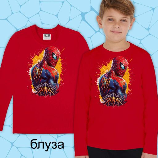 Блуза тънка Спайдърмен в червено 3