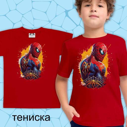 Тениска с Спайдърмен в червено 3