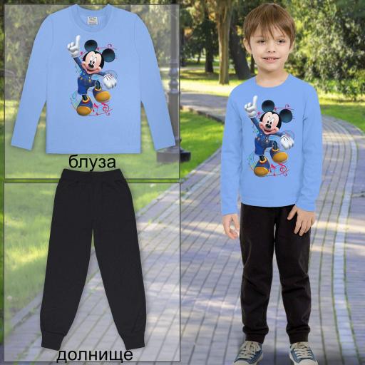 Комплект 2 части (б/д) Мики Маус в синьо
